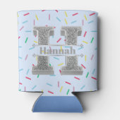 Gepersonaliseerde H Initiaal Silver Monogram Jouw  Blikjeskoeler (Achterkant)