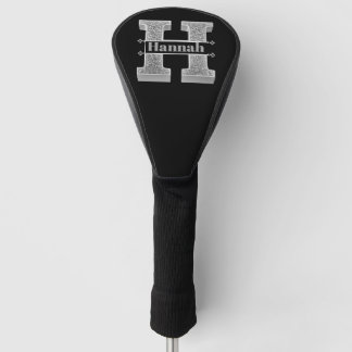 Gepersonaliseerde H Initiaal Silver Monogram Jouw Golfheadcover