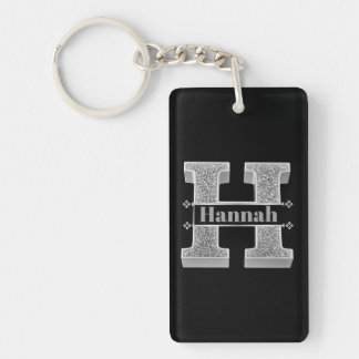 Gepersonaliseerde H Initiaal Silver Monogram Jouw Sleutelhanger