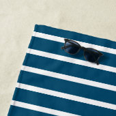 Gepersonaliseerde haai Blauw Witte gestreept Kind Strandlaken (In situ)