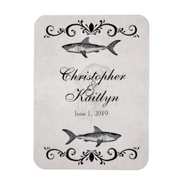 Gepersonaliseerde haai en kwal bruiloft magneet