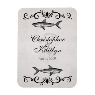 Gepersonaliseerde haai en kwal bruiloft magneet