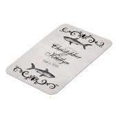 Gepersonaliseerde haai en kwal bruiloft magneet (Linkerzijde)