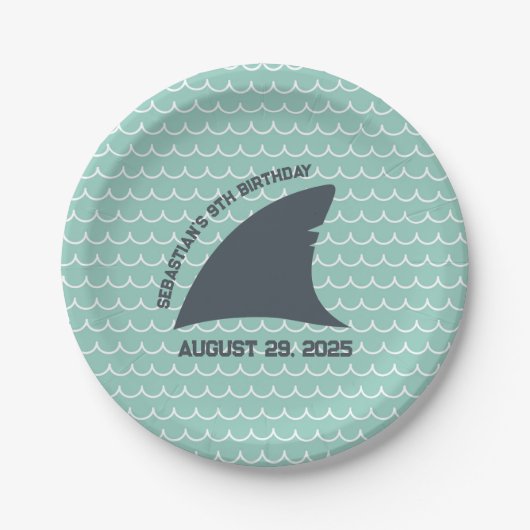 Gepersonaliseerde haaienvin Bord | Aqua & White Wa (Voorkant)