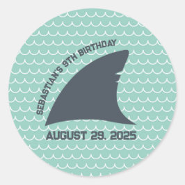 Gepersonaliseerde haaienvin Sticker | Aqua & White
