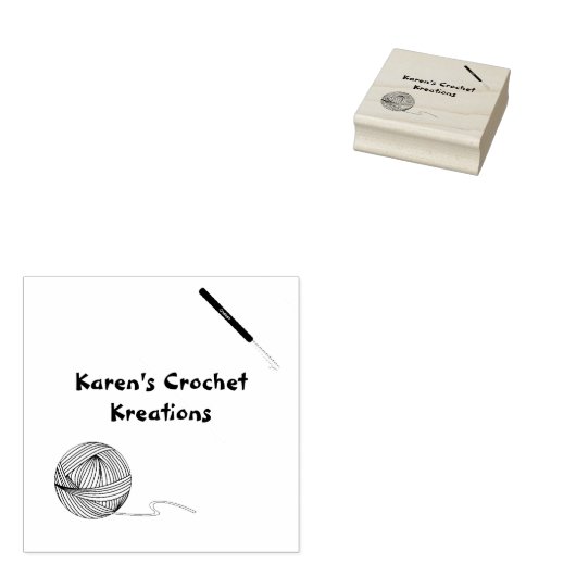 Gepersonaliseerde haak rubberen stempel (Gestempeld)