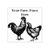 Gepersonaliseerde Haan en Kip Boerderij Rubberstempel (Afrduk)