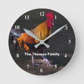 Gepersonaliseerde haan kraaien wandklok (Voorkant)