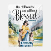 Gepersonaliseerde Haar Kinderen Stijgen Christelij Fleece Deken (Voorkant)