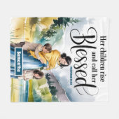 Gepersonaliseerde Haar Kinderen Stijgen Christelij Fleece Deken (Voorkant (Horizontaal))