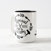 Gepersonaliseerde Haarstylist met licentie om te s Tweekleurige Koffiemok (Voorkant links)