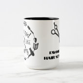 Gepersonaliseerde Haarstylist met licentie om te s Tweekleurige Koffiemok (Center)