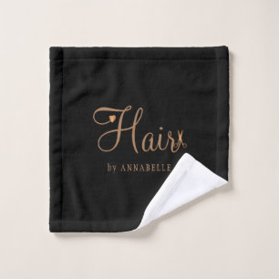 Gepersonaliseerde haarstyliste naam elegant goud z washandje
