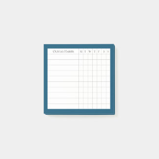 Gepersonaliseerde Habit Tracker in Ocean Blue Post-it® Notes