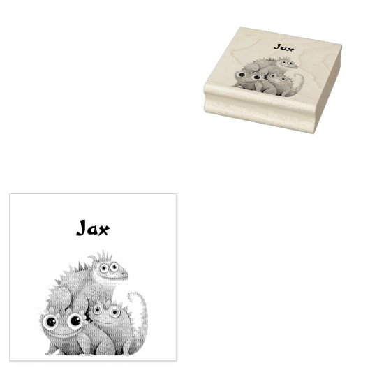 Gepersonaliseerde hagedis rubberstempel (Gestempeld)