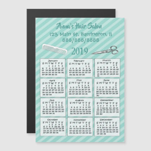 Gepersonaliseerde Hair Salon Mini Kalender Magnet  Magnetische Uitnodiging