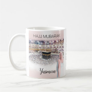 Gepersonaliseerde Hajj Mubarak Koffie Mok Hajj Gif