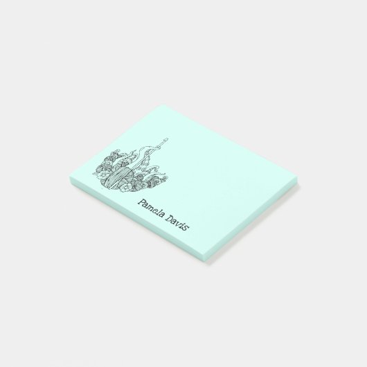 Gepersonaliseerde haken octopus post-it® notes (Schuin)