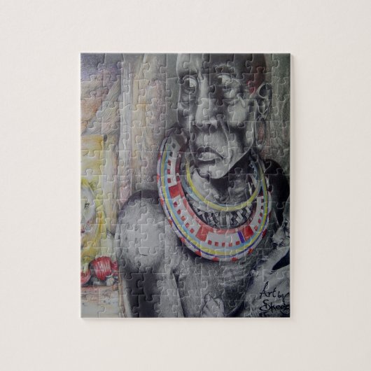 Gepersonaliseerde Hakuna Matata met Lion Masai Puz Legpuzzel (Verticaal)