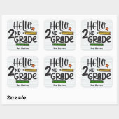 Gepersonaliseerde Hallo 2e graad Vierkante Sticker (Vel)