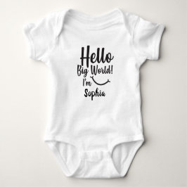 Gepersonaliseerde Hallo Big World! Ik ben BABY NAA Romper
