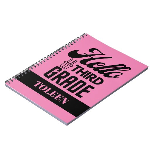 Gepersonaliseerde Hallo derde graad Notitieboek (Linkerzijde)