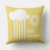 Gepersonaliseerde Hallo Sunshine Clouds en Sun Kussen (Achterkant)