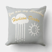 Gepersonaliseerde Hallo Sunshine Clouds en Sun Kussen (Voorkant)