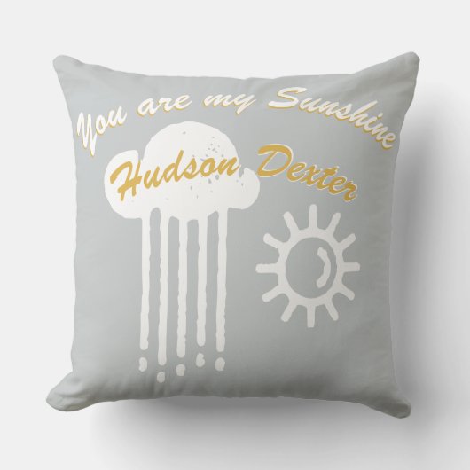 Gepersonaliseerde Hallo Sunshine Clouds en Sun Kussen (Voorkant)