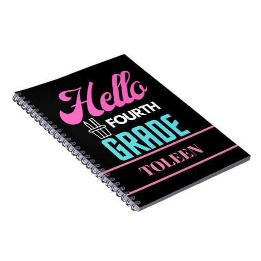 Gepersonaliseerde Hallo vierde rang Notitieboek (Rechterzijde)