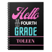 Gepersonaliseerde Hallo vierde rang Notitieboek (Voorkant)