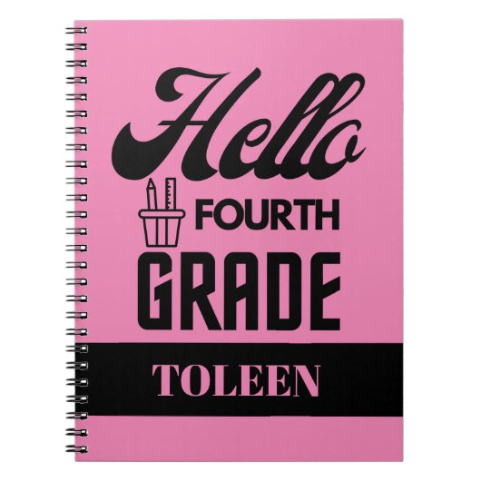 Gepersonaliseerde Hallo vierde rang Notitieboek (Voorkant)