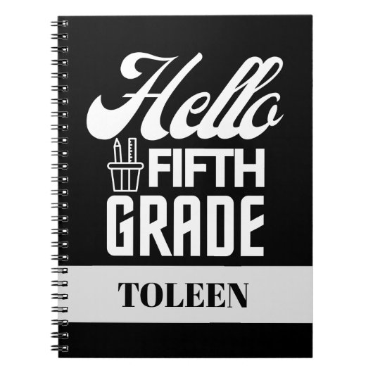 Gepersonaliseerde Hallo vijfde graad Notitieboek (Voorkant)