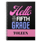Gepersonaliseerde Hallo vijfde graad Notitieboek (Voorkant)