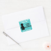Gepersonaliseerde Halloween Allergie Alert Vampier Vierkante Sticker (Envelop)