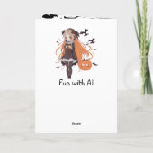 Gepersonaliseerde Halloween Anime Meisje Kaart (Achterkant)