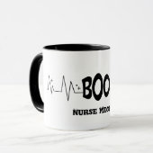 Gepersonaliseerde Halloween Boo EKG Mok (Voorkant links)