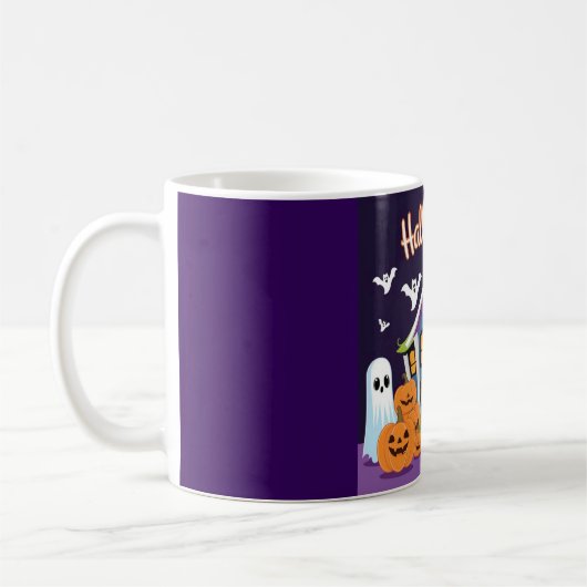 Gepersonaliseerde Halloween cadeaus voor vrienden  Koffiemok (Links)