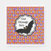Gepersonaliseerde Halloween Crazy Candy Corn Black Servet (Voorkant)