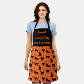 Gepersonaliseerde Halloween Crazy Cat Lady in de k Schort (Gedragen)