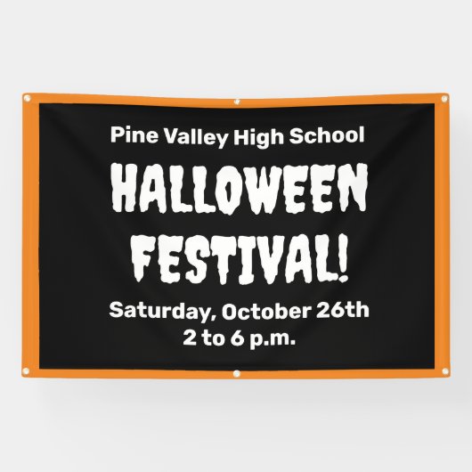 Gepersonaliseerde Halloween Festival Banner (Horizontaal)