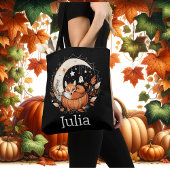 Gepersonaliseerde Halloween Fox en Ghost Tote Bag