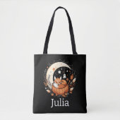 Gepersonaliseerde Halloween Fox en Ghost Tote Bag (Voorkant)