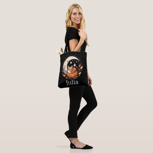 Gepersonaliseerde Halloween Fox en Ghost Tote Bag (Op model)