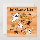 Gepersonaliseerde Halloween Geesten, Pompoenen en  Kaart (Voorkant)