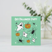 Gepersonaliseerde Halloween Geesten, Pompoenen en  Kaart (Staand voorkant)