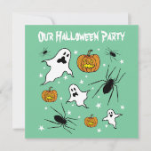 Gepersonaliseerde Halloween Geesten, Pompoenen en  Kaart (Voorkant)