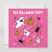 Gepersonaliseerde Halloween Geesten, Pompoenen en  Kaart (Voorkant)
