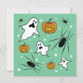 Gepersonaliseerde Halloween Geesten, Pompoenen en Kaart (Voorkant)