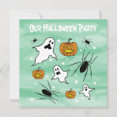 Gepersonaliseerde Halloween Geesten, Pompoenen en Kaart (Voorkant)